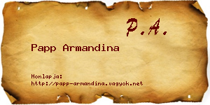 Papp Armandina névjegykártya